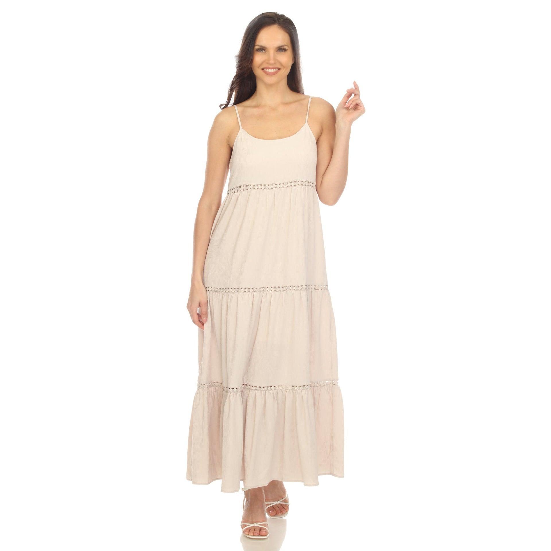 Women's Scoop Neck Tiered Maxi Dress Female Product Image