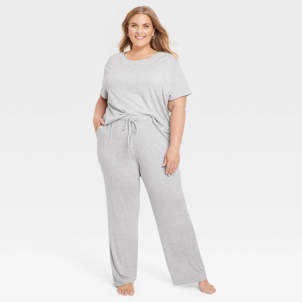 Women's Cloud Knit Pajama Pants - Auden™ Heathered Gray 4X Product Image