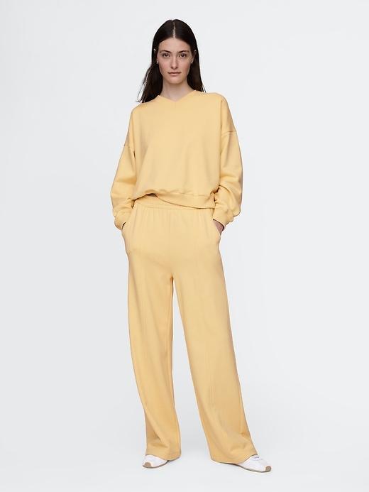 French Terry Seamed Wide-Leg Sweatpants Product Image