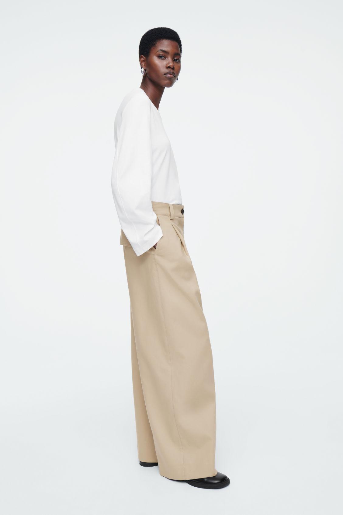 WIDE-LEG COTTON TROUSERS Product Image