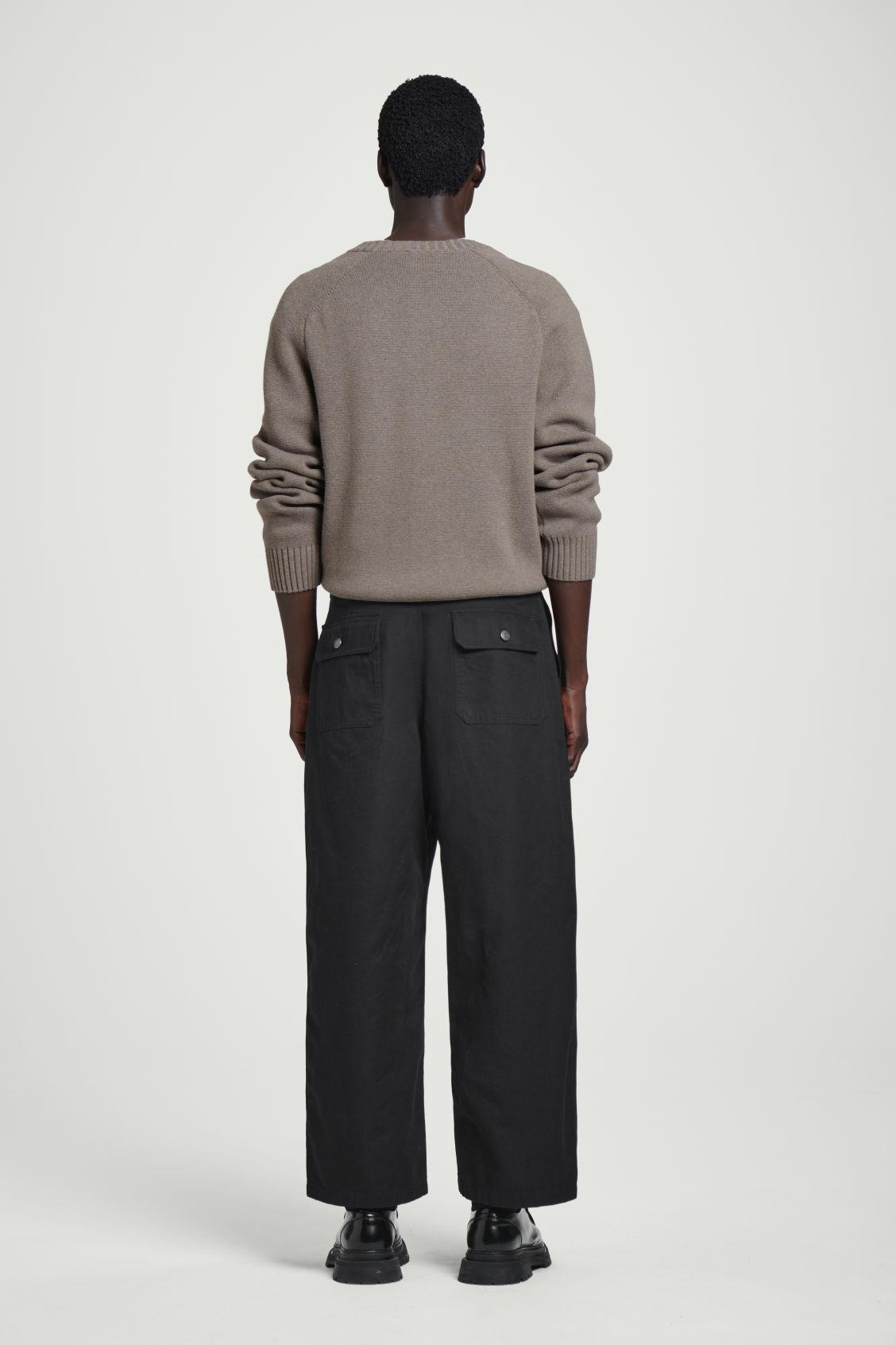 WIDE-LEG COTTON UTILITY TROUSERS Product Image