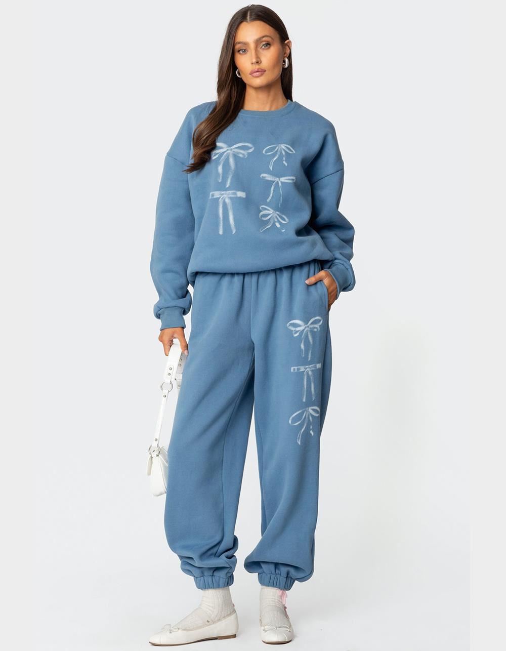 EDIKTED Bow Bliss Oversized Sweatpants Product Image