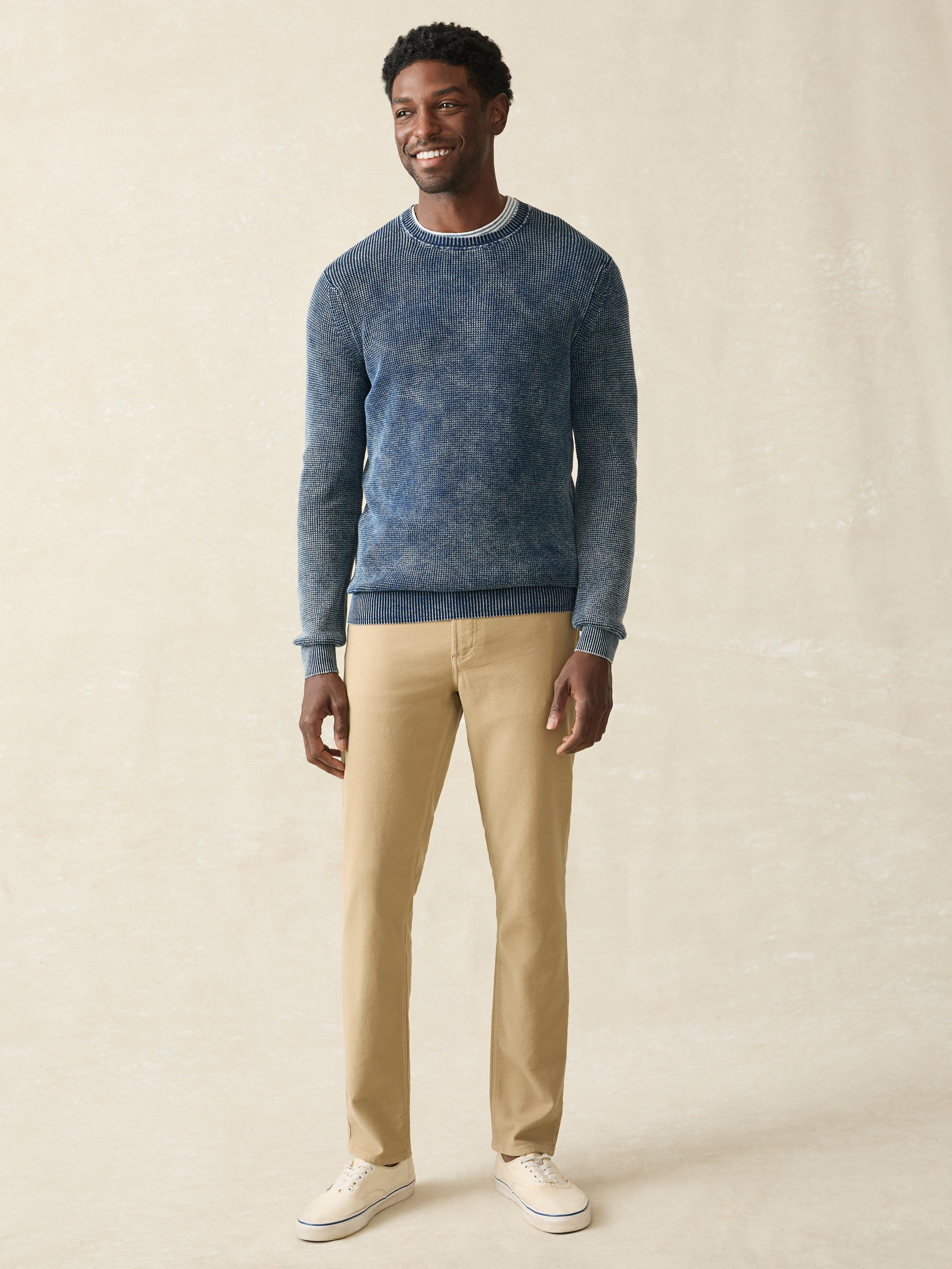 Sunwashed Crewneck Sweater - Indigo Storm Wash Male Product Image