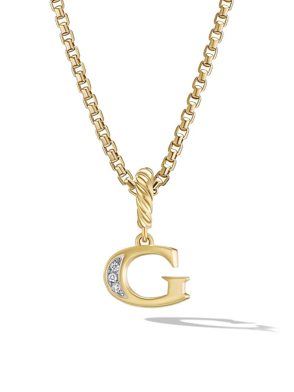 Womens Pav Initial Pendant in 18K Yellow Gold with Diamonds Product Image