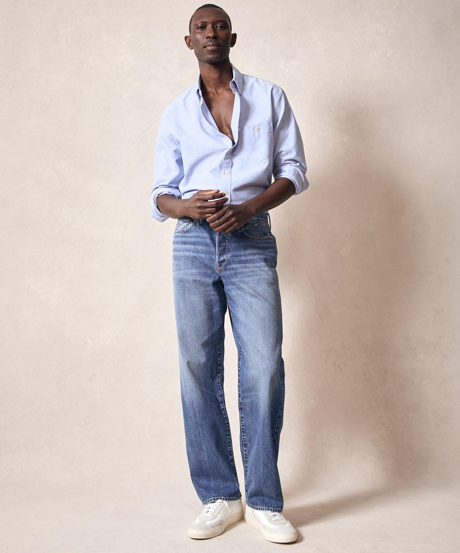 Relaxed Selvedge Jean in Medium Crease Wash product image