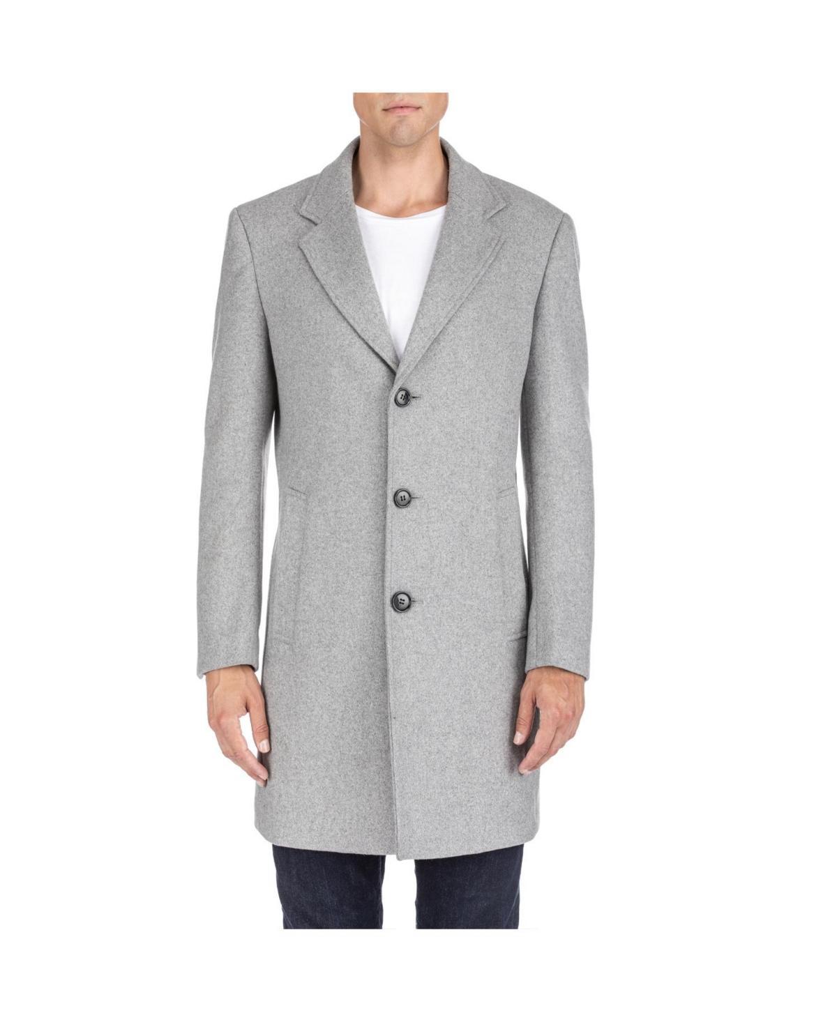 Braveman Mens Tailored Wool Blend Notch Collar Wool Blend Walker Car Coat Product Image