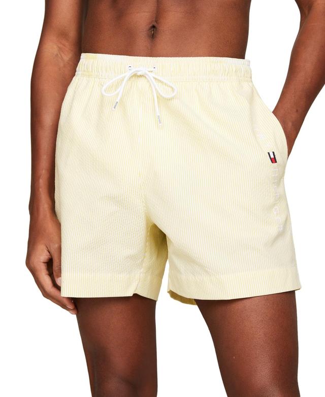 Tommy Hilfiger Mens Striped 5 Swim Trunks - Ithaca White Product Image