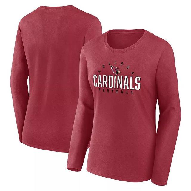 Womens Fanatics Branded Cardinal Arizona Cardinals Plus Size Foiled Play Long Sleeve T-Shirt Product Image