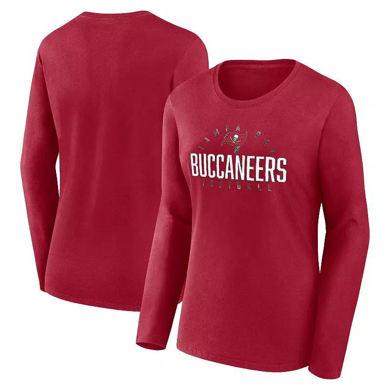 Womens Fanatics Branded Tampa Bay Buccaneers Plus Size Foiled Play Long Sleeve T-Shirt Product Image