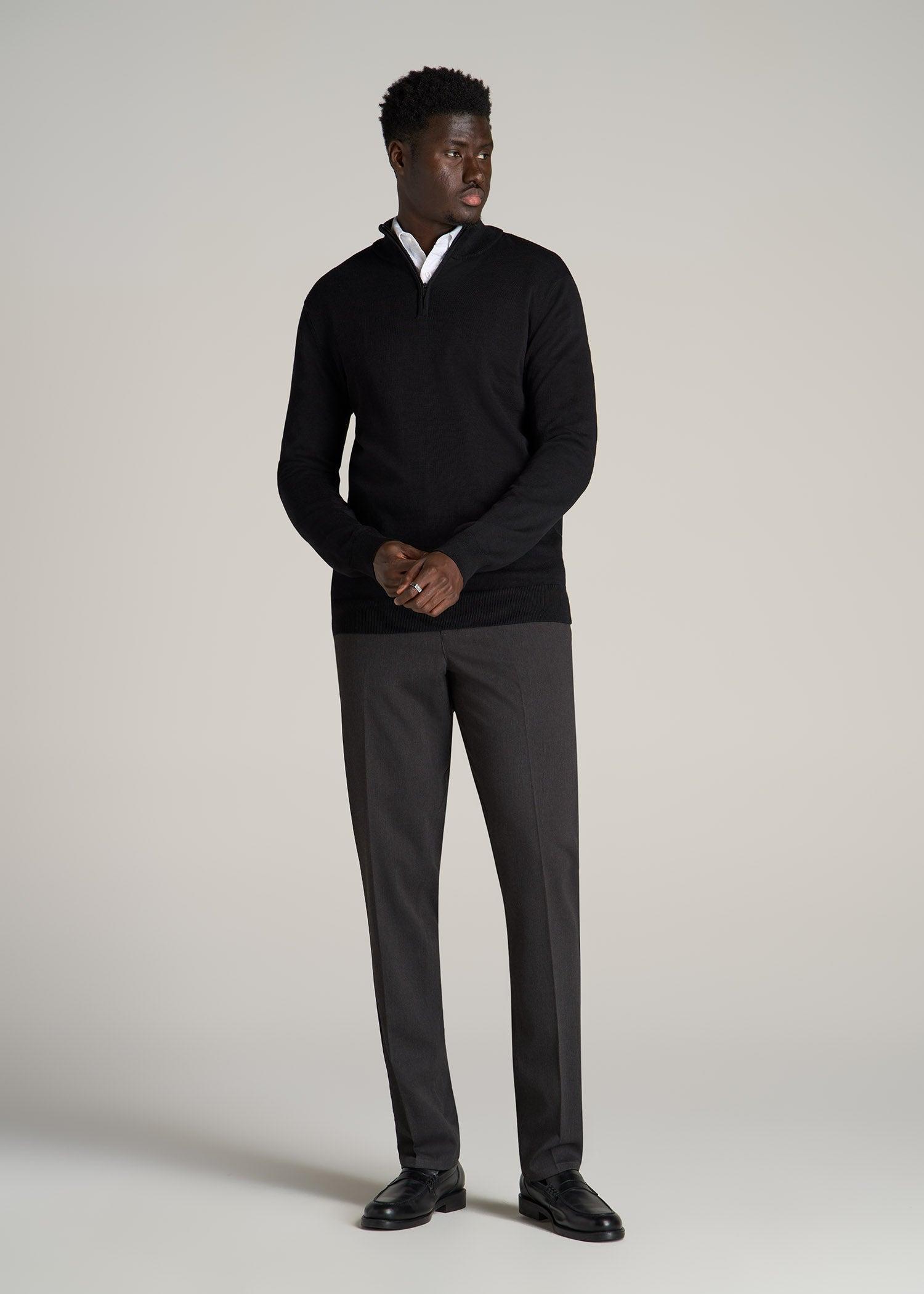 TAPERED-FIT Stretch Dress Pants for Tall Men in Charcoal Heather Male Product Image