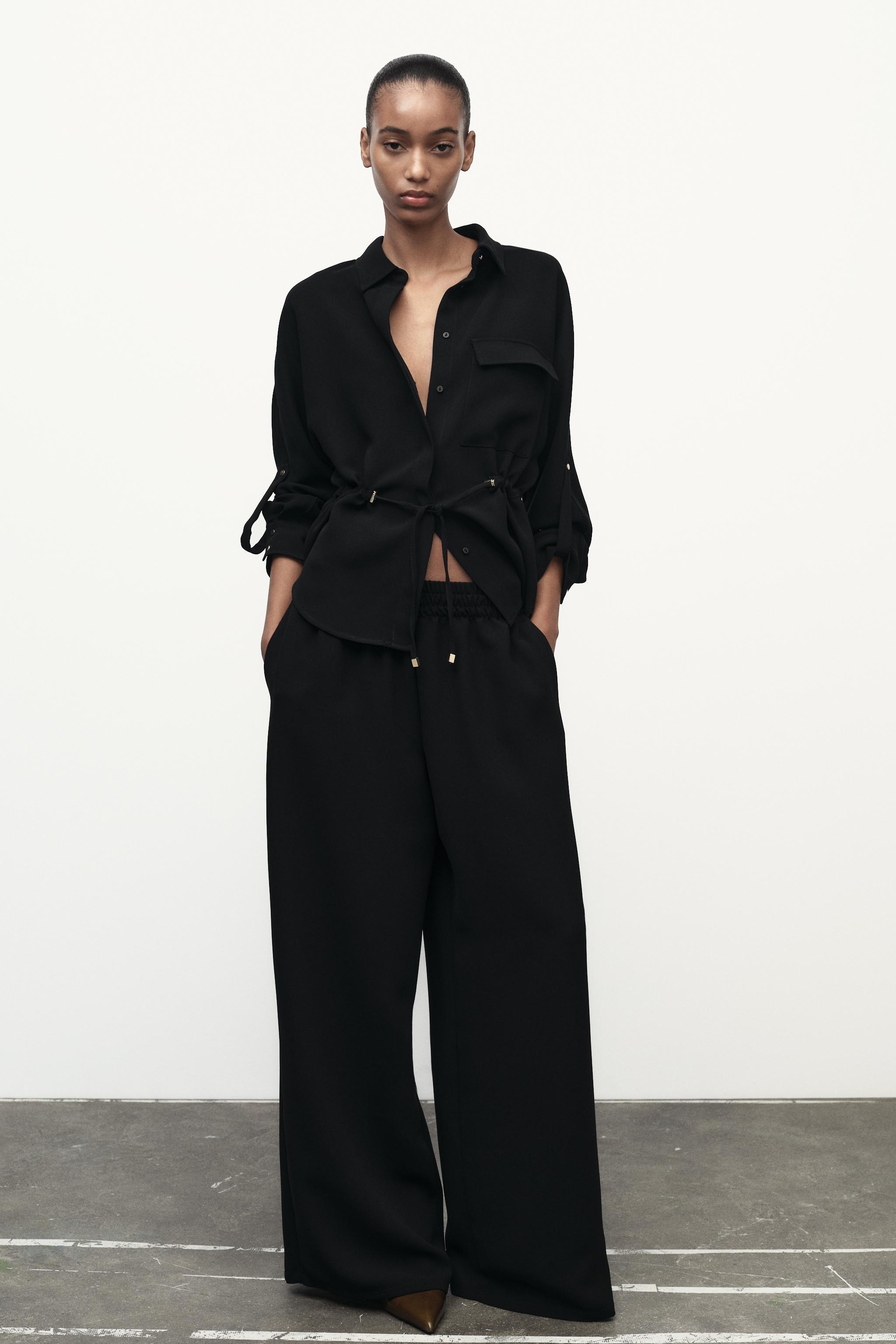 WIDE LEG CREPE PANTS Product Image