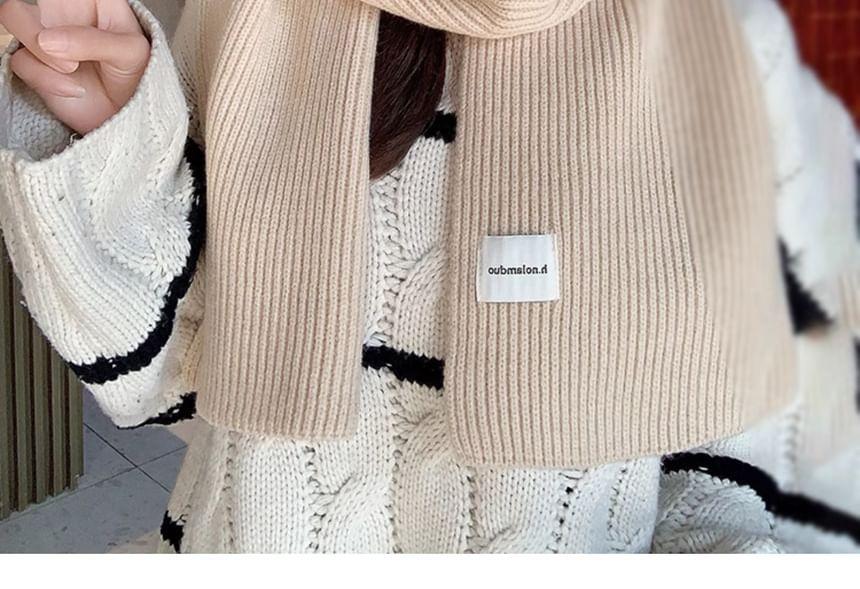 Plain Ribbed Knit Scarf Product Image