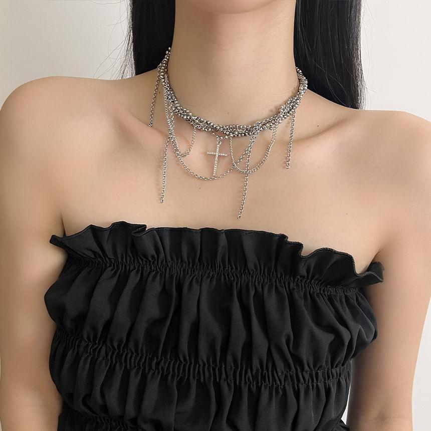 Cross Acrylic Bead Alloy Choker Product Image