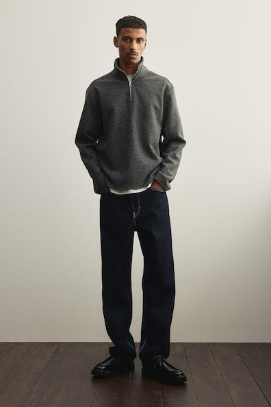 Regular Fit Half-zip Mock Turtleneck Sweater Product Image