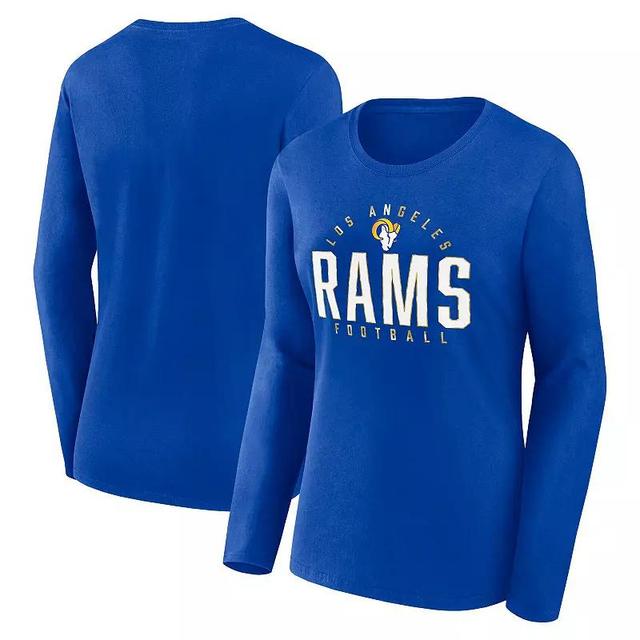 Womens Fanatics Branded Royal Los Angeles Rams Plus Size Foiled Play Long Sleeve T-Shirt Product Image