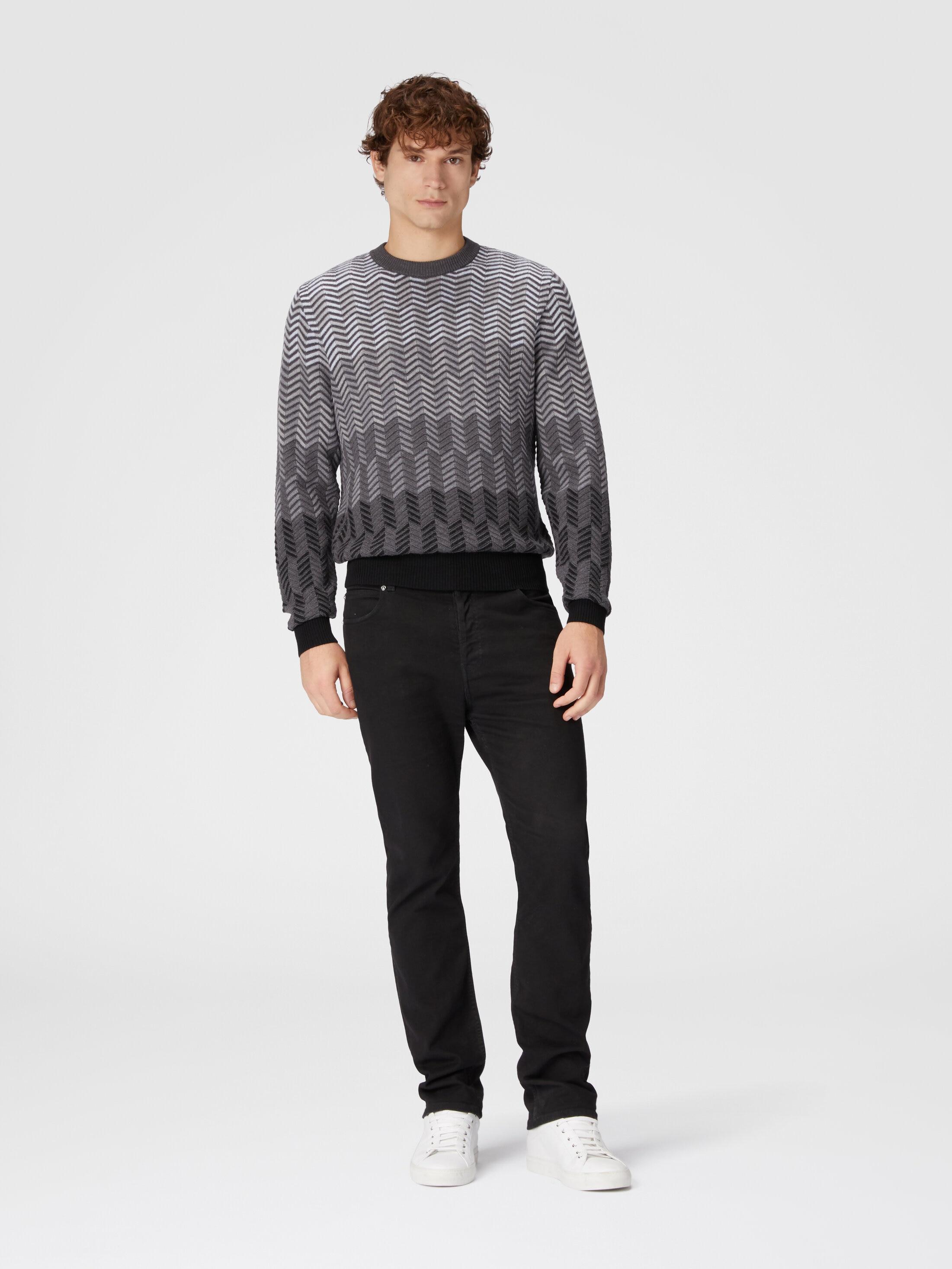 Zigzag virgin wool crewneck pullover Product Image