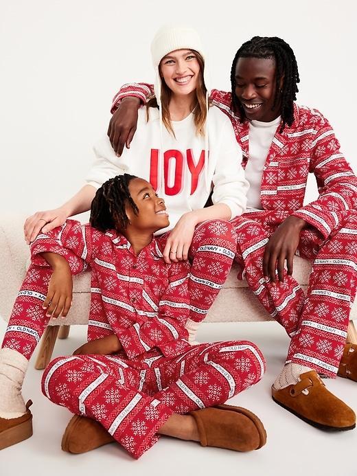 Printed Flannel Pajama Set Product Image