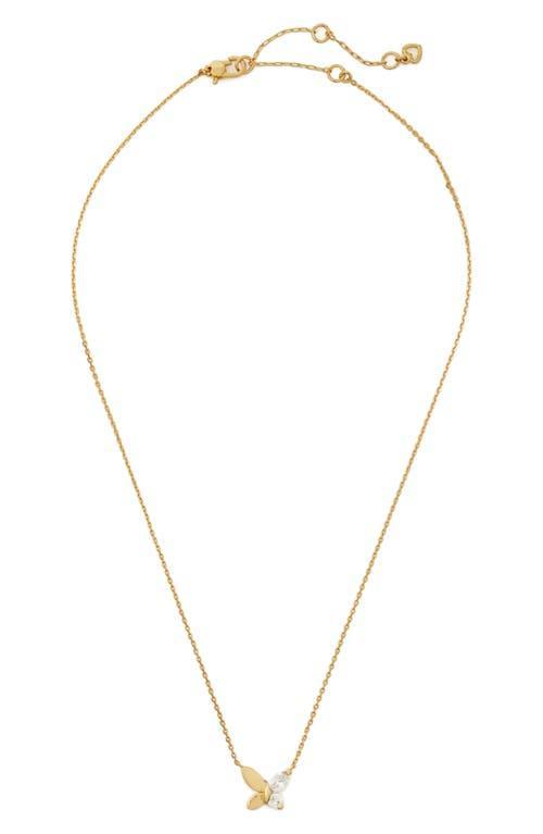 Kate Spade New York Gold-Tone Crystal Social Butterfly Pendant Necklace, 16 + 3 extender Product Image