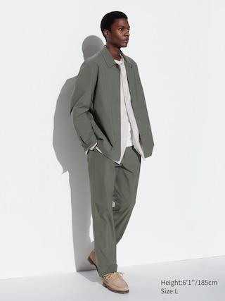 Mens Airsense Relaxed Pants (Cotton- Like) with Moisture-Wicking Olive Small UNIQLO US Product Image