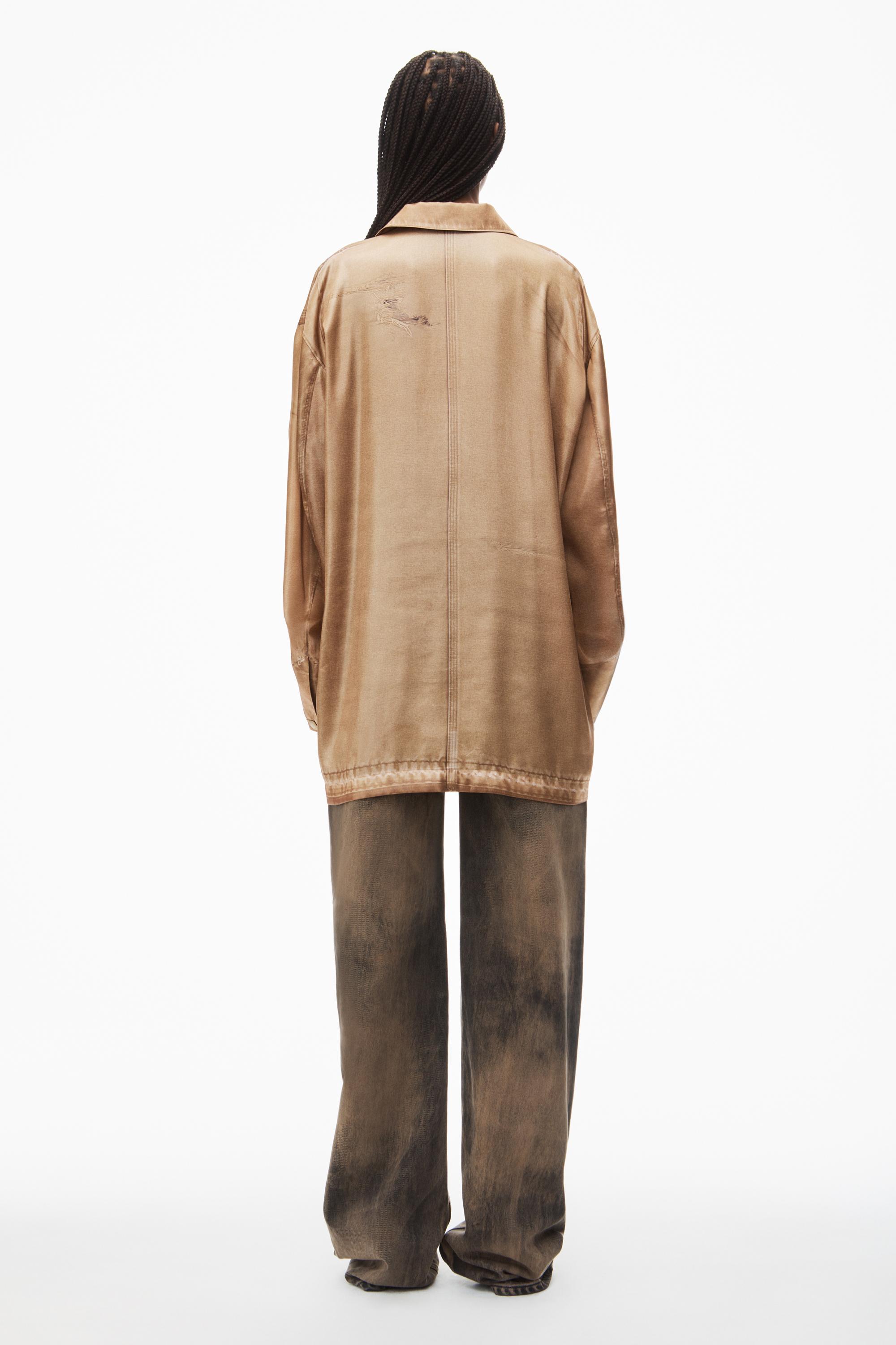 Oversized Shirt In Workwewar Trompe-l'oeil Print Product Image