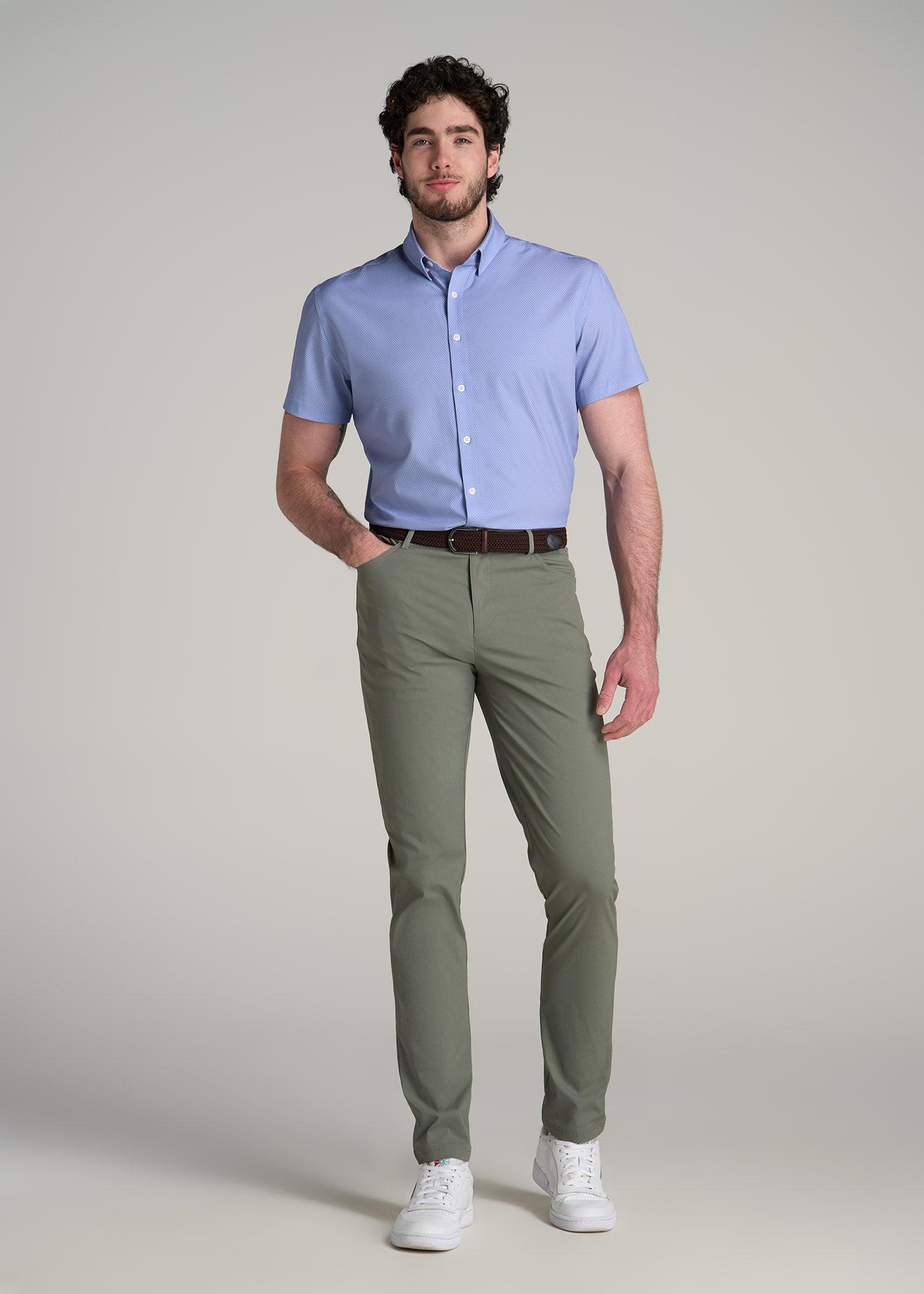 TAPERED-FIT Traveler Pants for Tall Men in Wreath Green Male Product Image