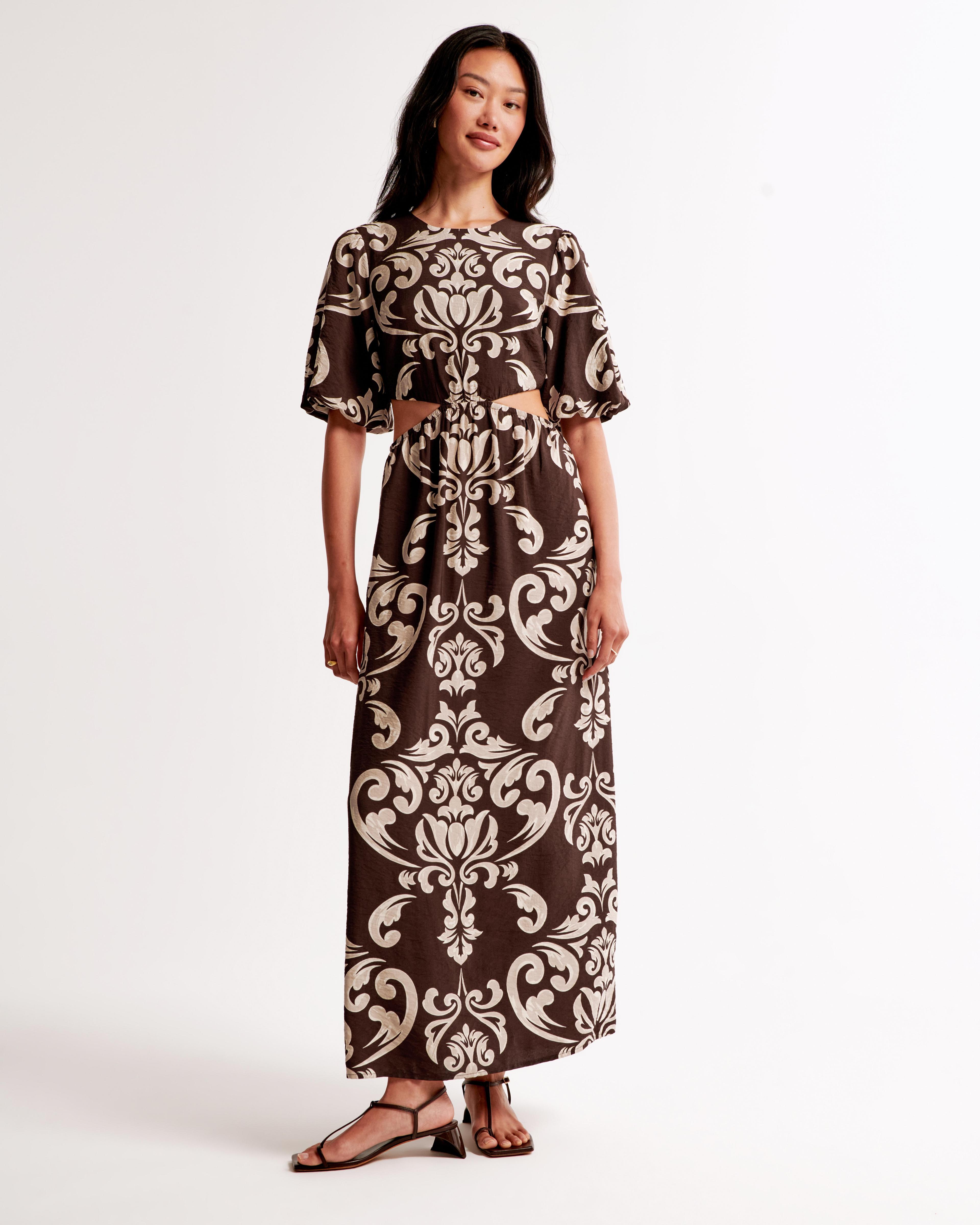 Short-Sleeve Cutout Maxi Dress Product Image