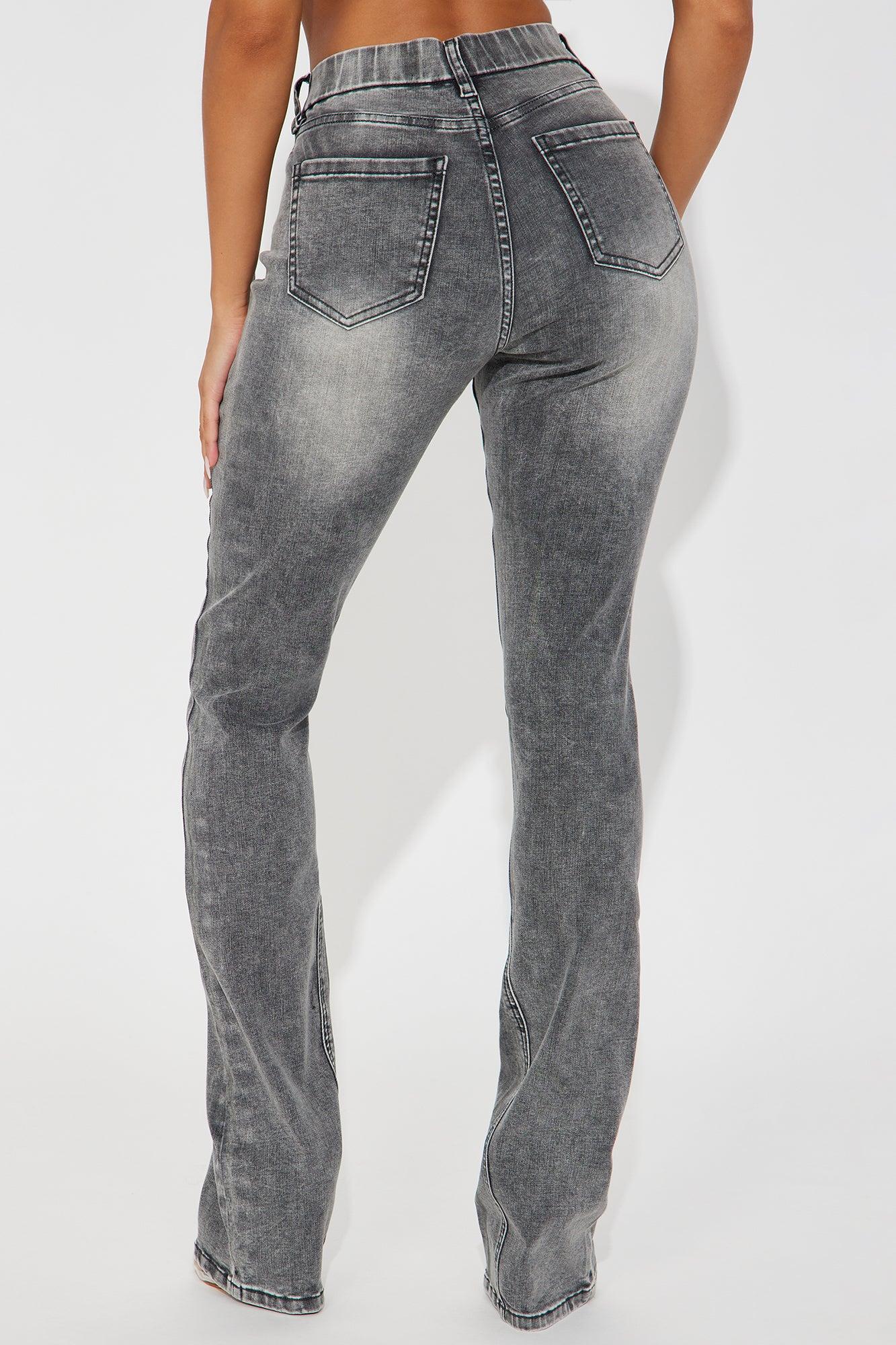 Tall She Stands Out Tummy Control Bootcut Jeans - Grey Product Image