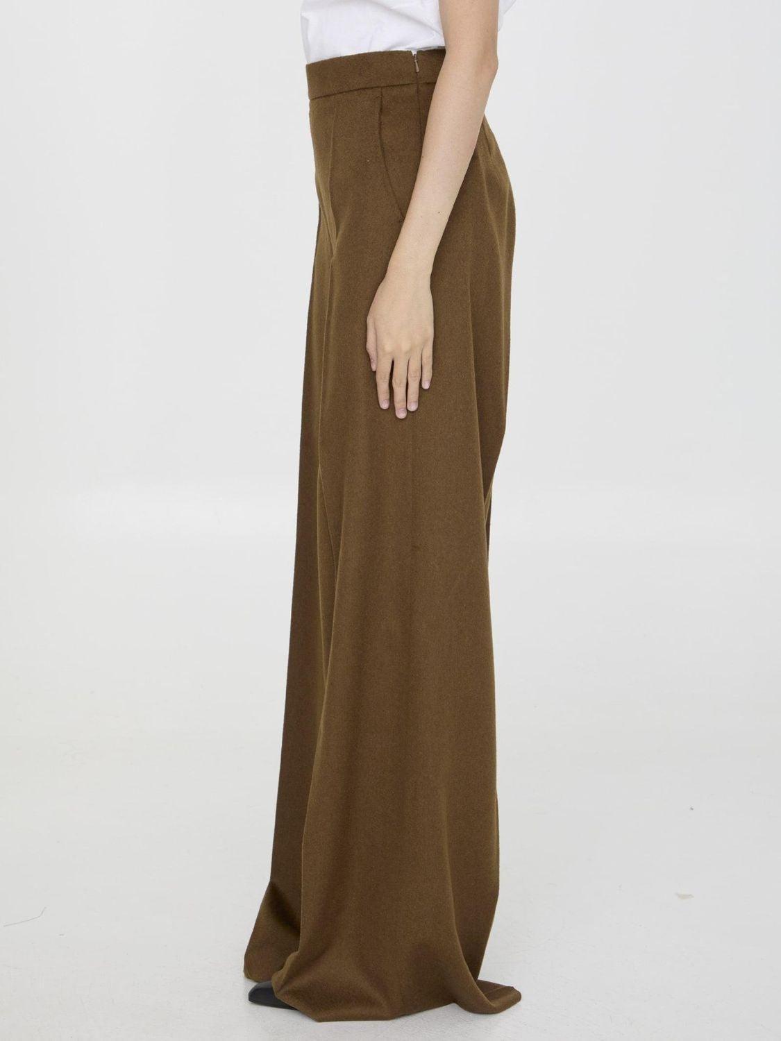 MAX MARA Axe Wide Leg Trousers In Brown Product Image