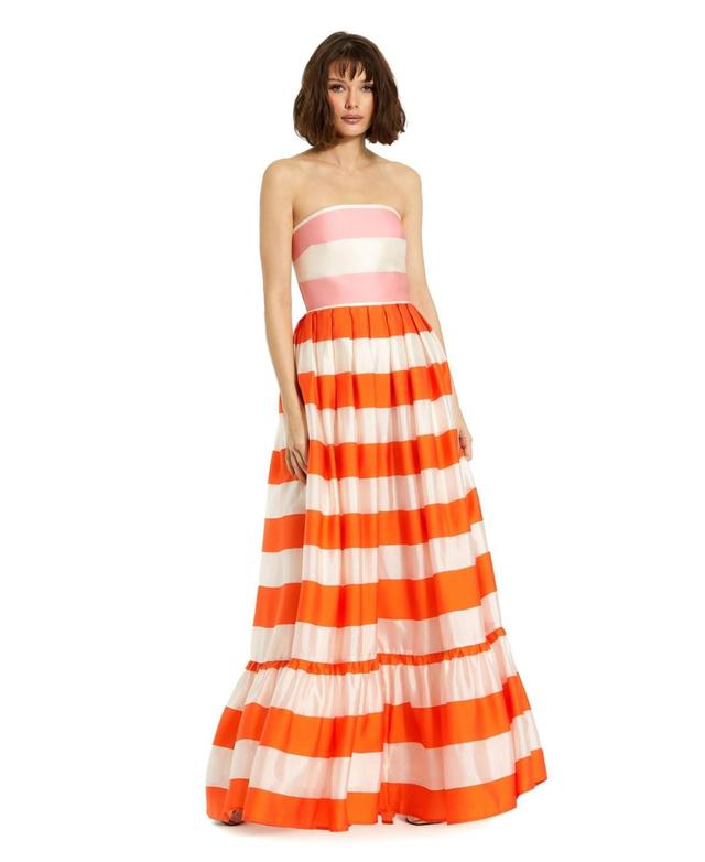 Womens Striped Tiered Maxi Dress Product Image