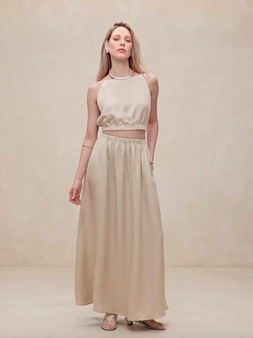 Viscose-Linen Maxi Skirt Product Image