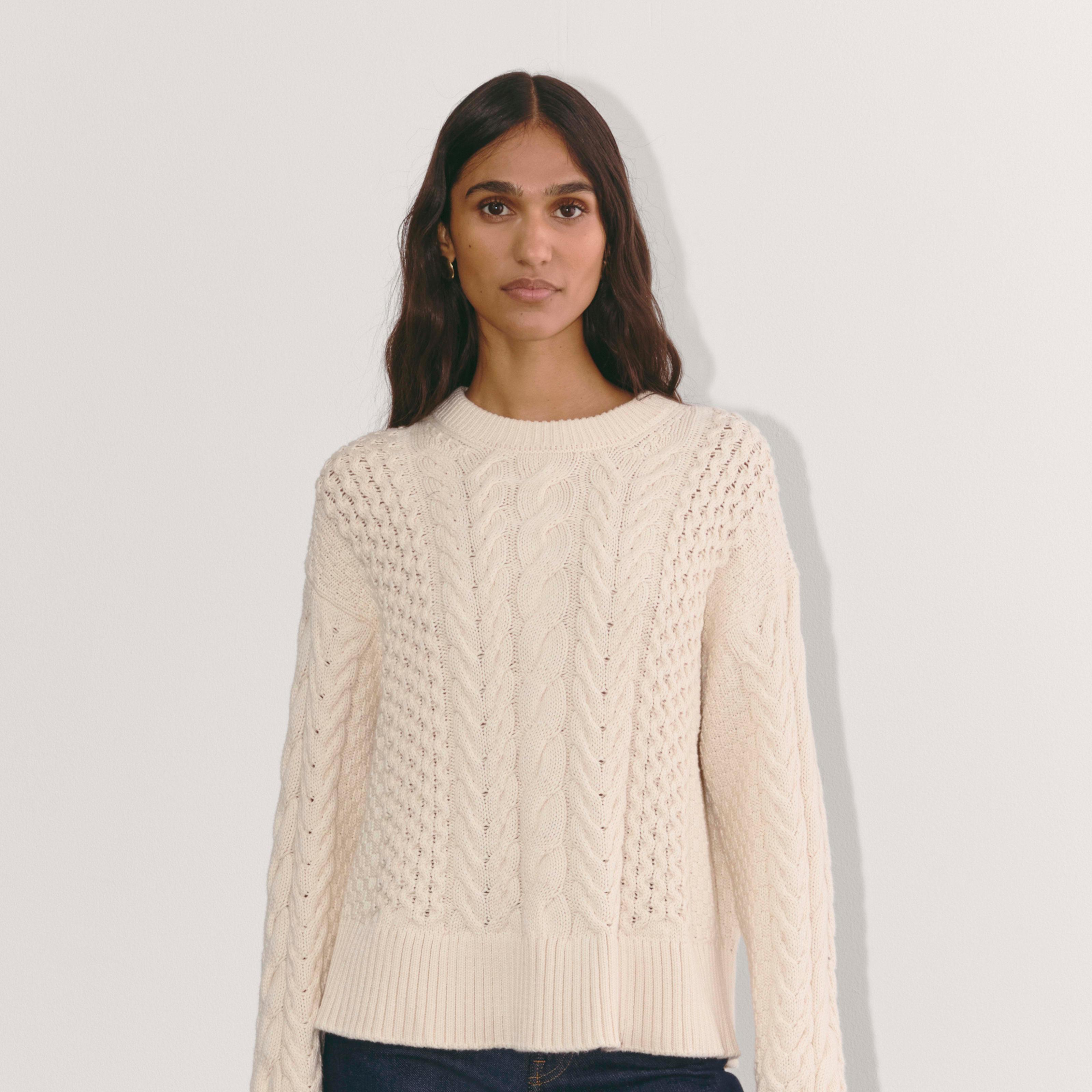 The Cable Sweater in Everyday Cotton Product Image