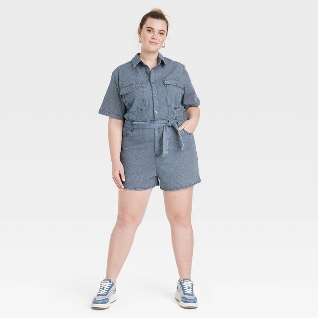 Womens Short Sleeve Denim Jumpsuit - Universal Thread Product Image