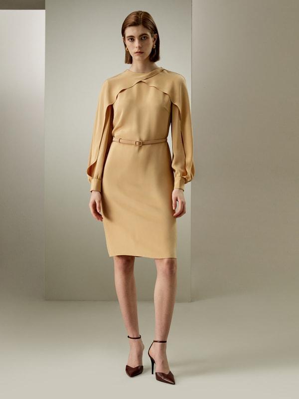 Carissa Side Slit Lantern Sleeve Dress product image