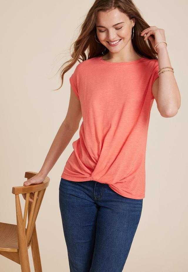 24/7 Austin Knot Hem Tee Product Image