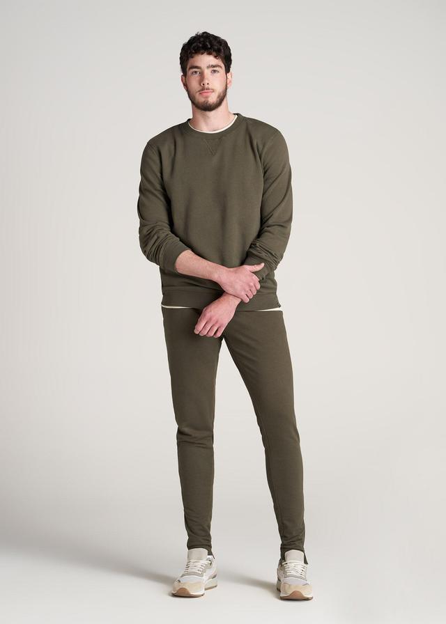 SLIM-FIT Lightweight French Terry Joggers for Tall Men in Camo Green Product Image