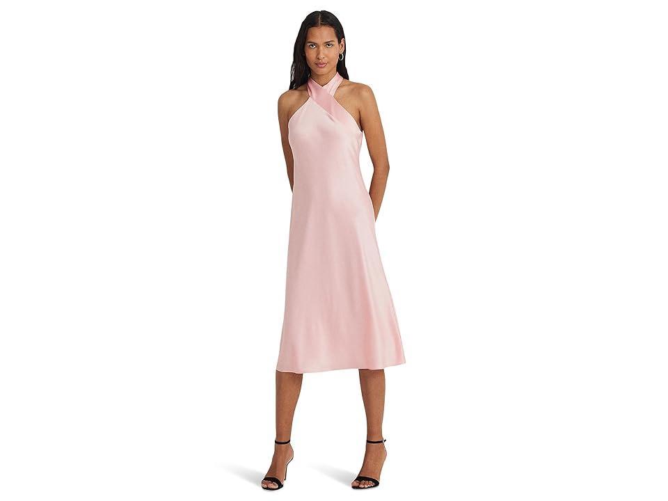 Lauren Ralph Lauren Womens Satin Halter A-Line Dress Product Image