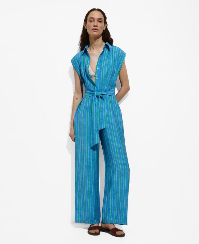 Mango Womens Bow Detail Shirt Jumpsuit Product Image