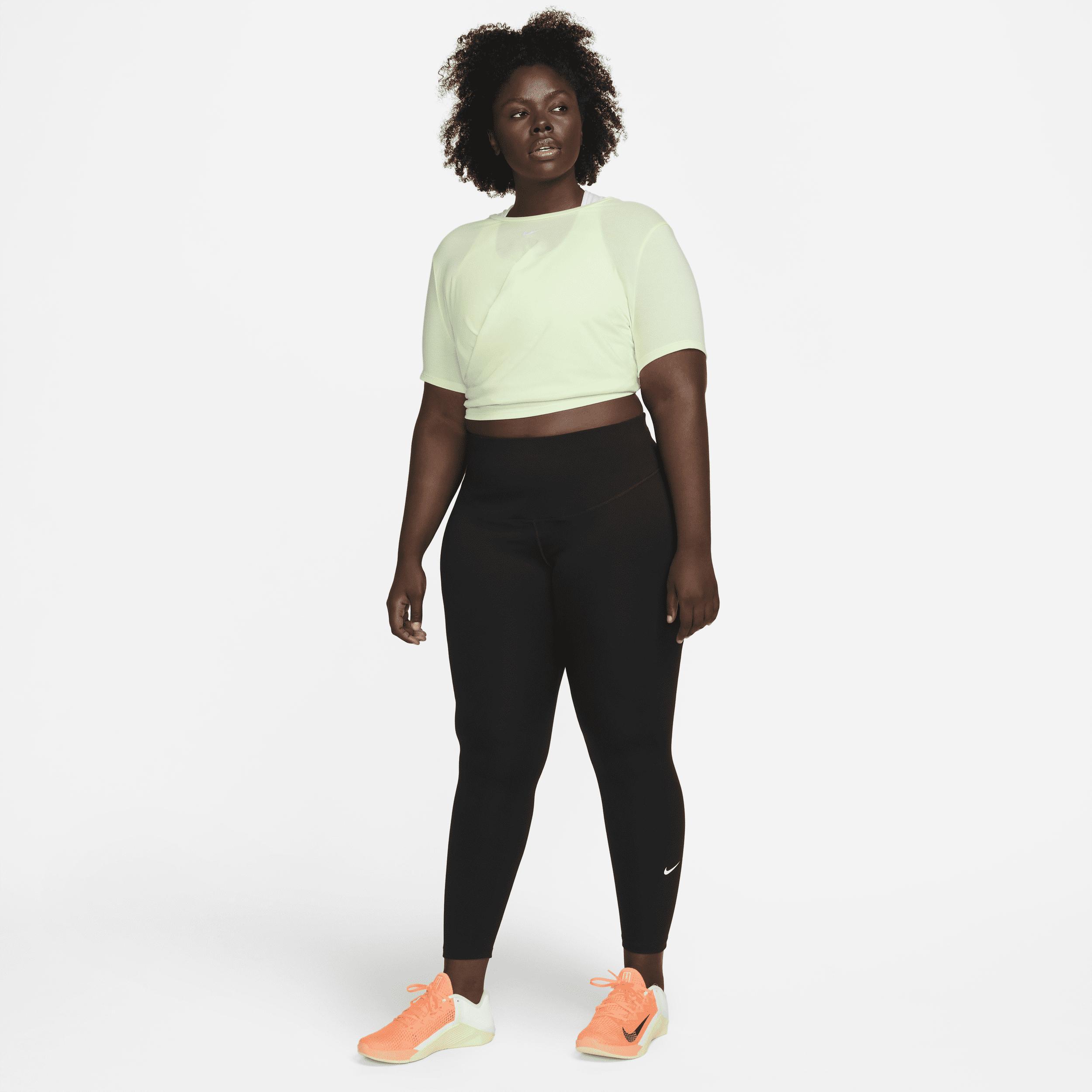 Nike Women's Dri-FIT One Luxe Twist Cropped Short-Sleeve Top (Plus Size) in Green, Size: 2X  Product Image