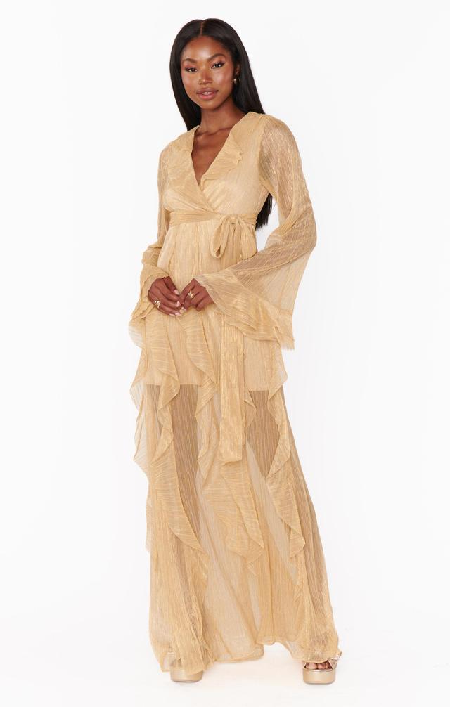 Jenny Ruffle Maxi Dress ~ Gold Glimmer Product Image