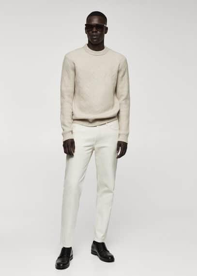 MANGO MAN - Ben tapered cropped jeans ecruMen Product Image