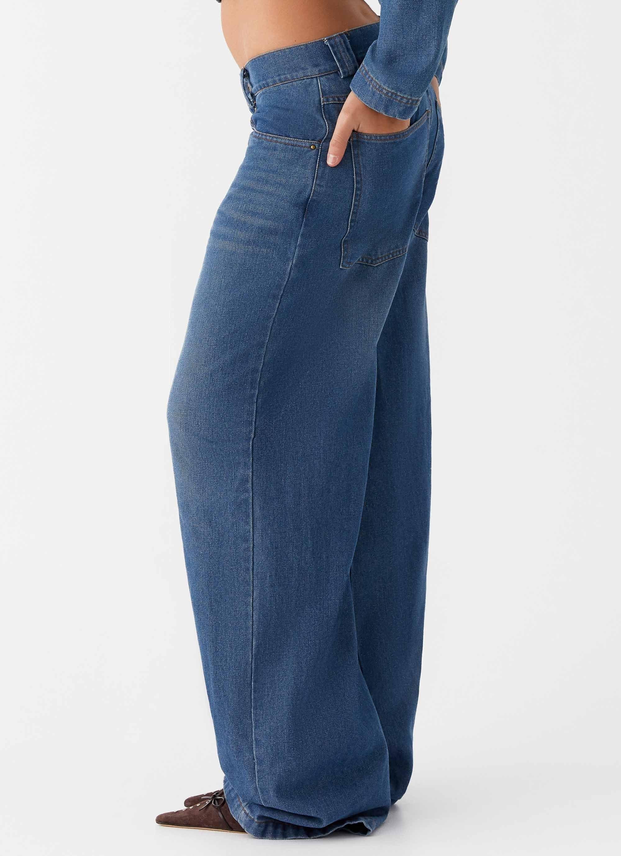 Ride Elegant Baggy Jeans - Vintage Blue Wash Product Image