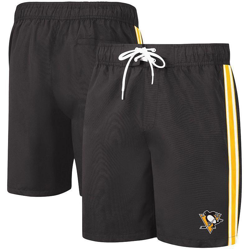 Mens G-III Sports by Carl Banks /Gold Pittsburgh Penguins Sand Beach Swim Shorts Product Image