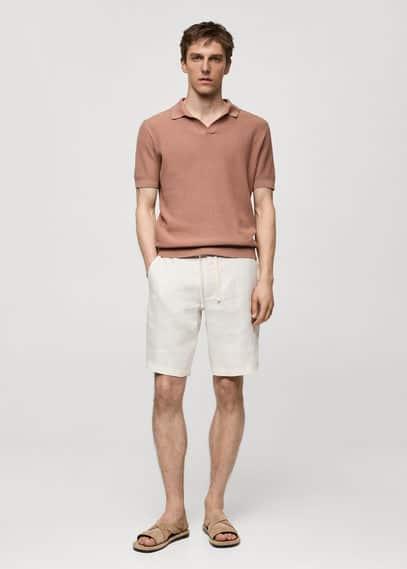 Mango Mens Drawstring Detail Bermuda Shorts Product Image