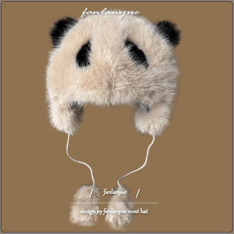 Panda Fluffy Trapper Hat Product Image