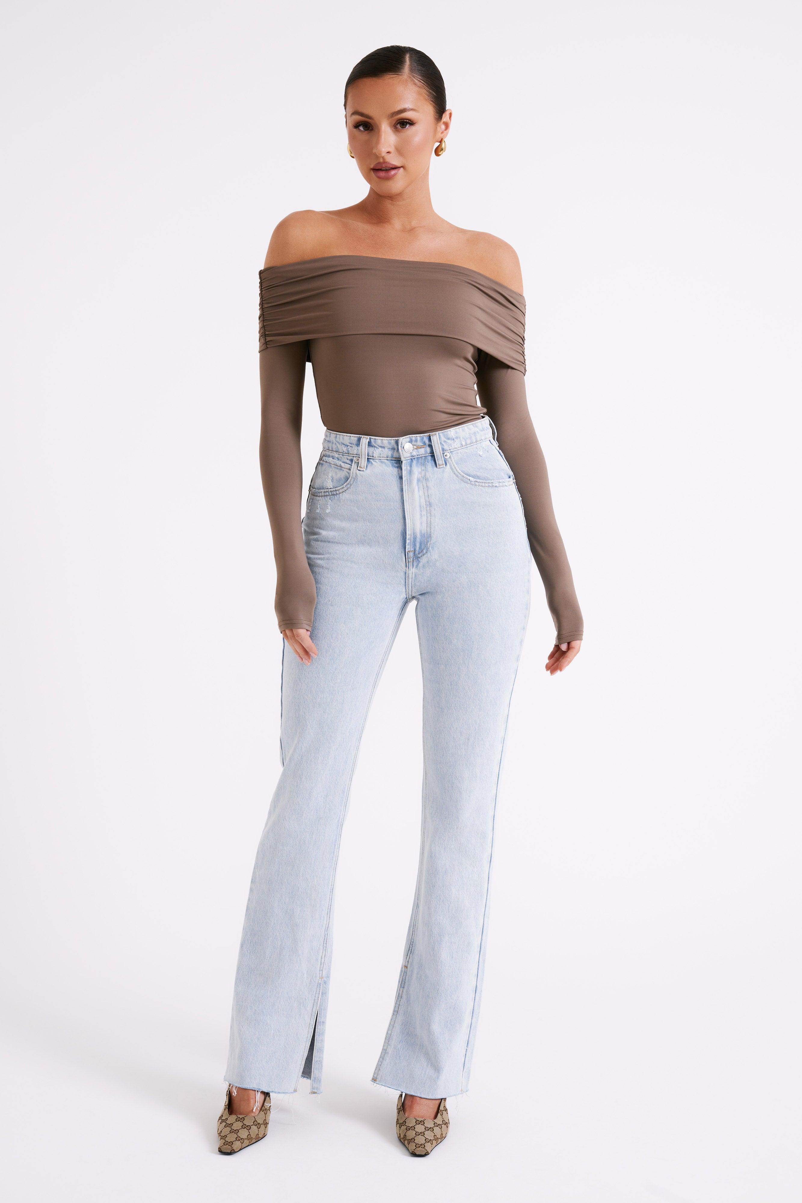 Lucinda Recycled Nylon Off Shoulder Top - Coco Product Image