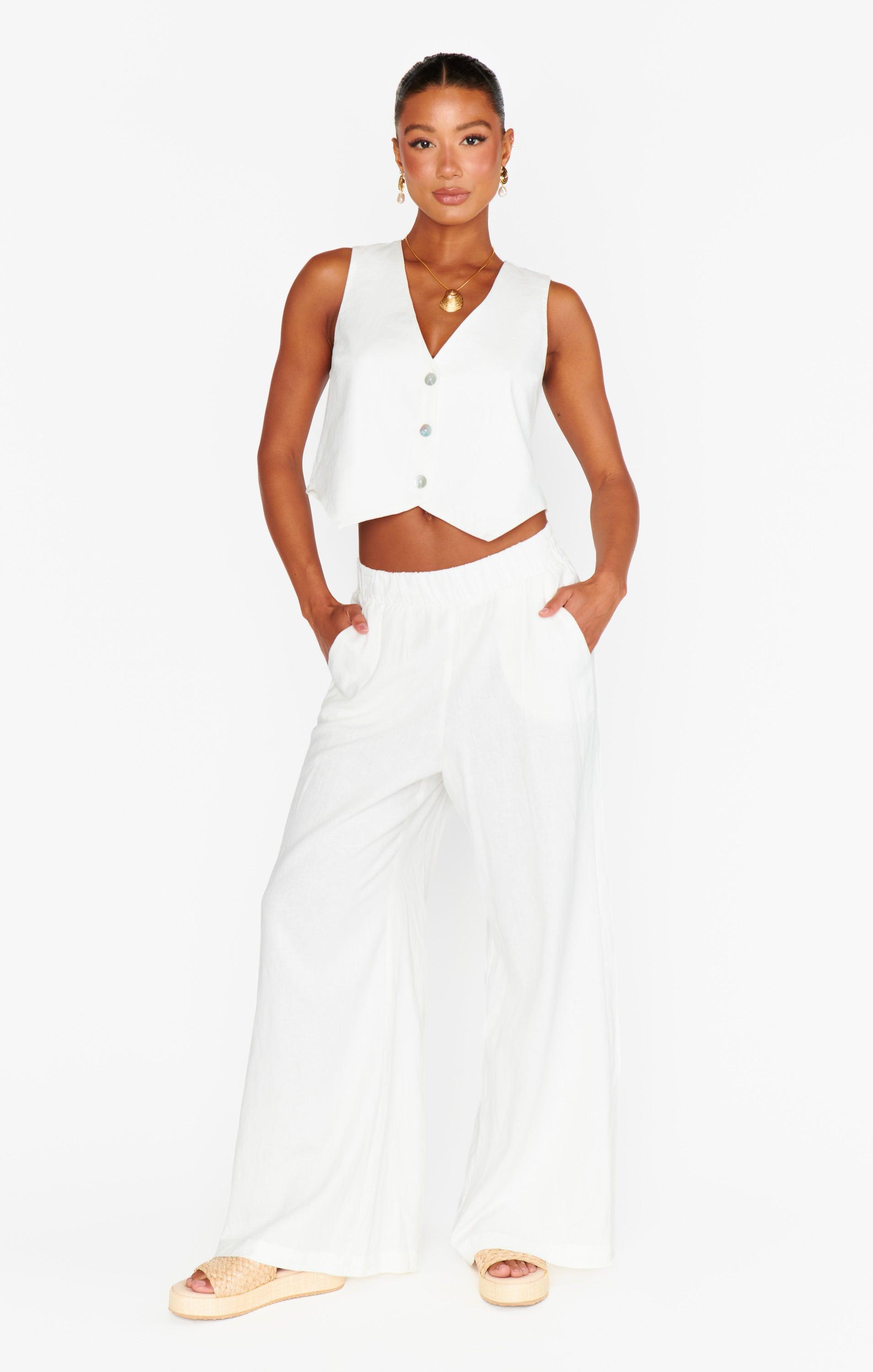 Vince Pants ~ White Linen Product Image