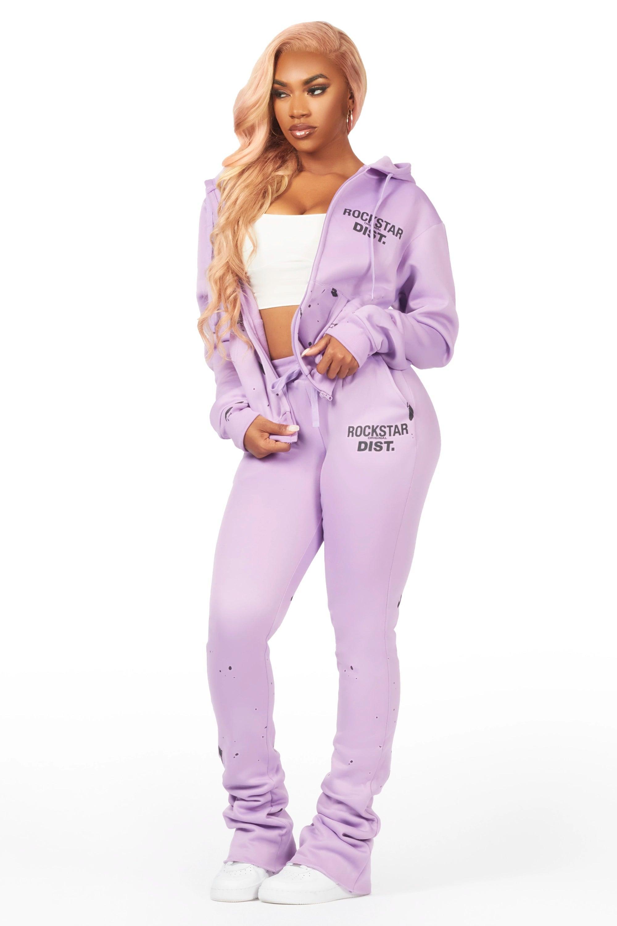 Halloway Lavender Zip Up Super Stacked Trackset Female Product Image