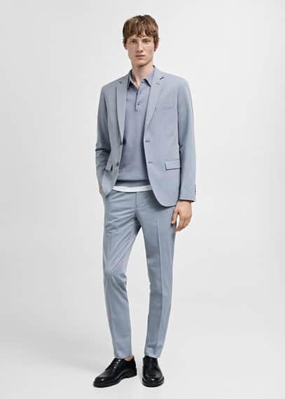 Super slim-fit suit blazer in stretch fabric - Men | MANGO USA Product Image