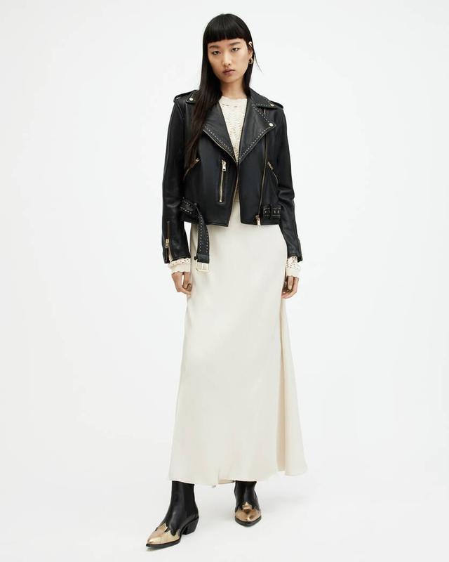 Balfern Studded Leather Biker Jacket Product Image