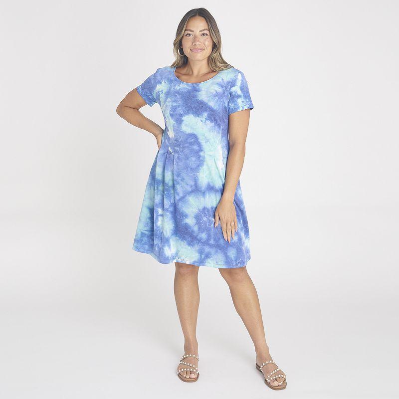 Womens Connected Apparel Tie-Dye Fit & Flare Dress Product Image